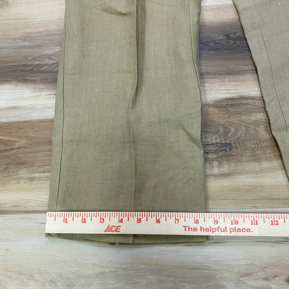 Polo Ralph Lauren Linen Trousers 34/30 Beach Casual Straight Leg Khaki Vintage